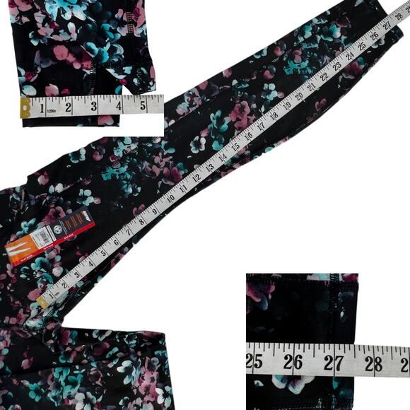 Avia Active Core Performance Legging Black Multi Watercolor Floral Small 4-6 - Picture 12 of 13